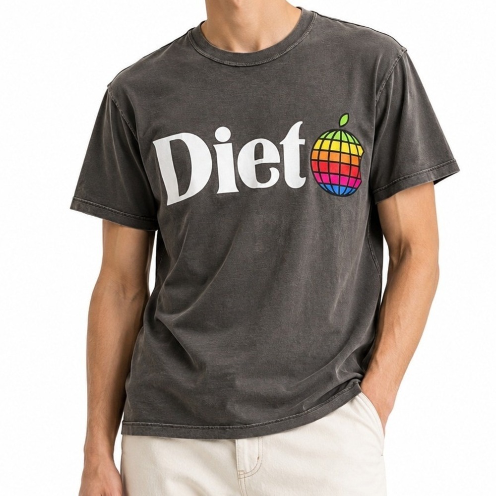 Diet Starts Monday Rainbow Apple Graphic T Shirt Small Inside Out Streetwear USA